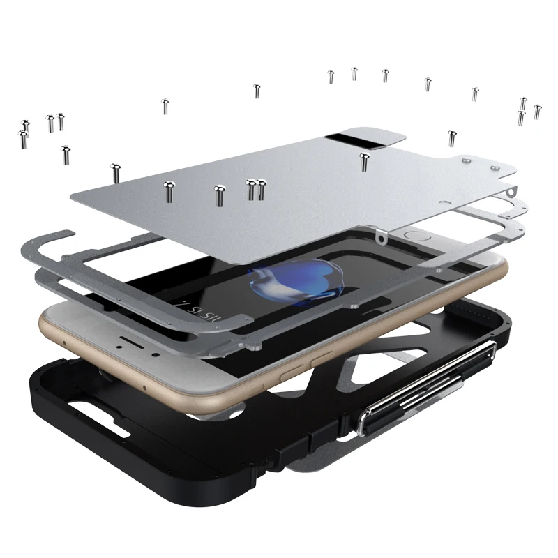 Нержавеющая сталь винт установить Алюминиевый металлический чехол для iphone XS MAX XR