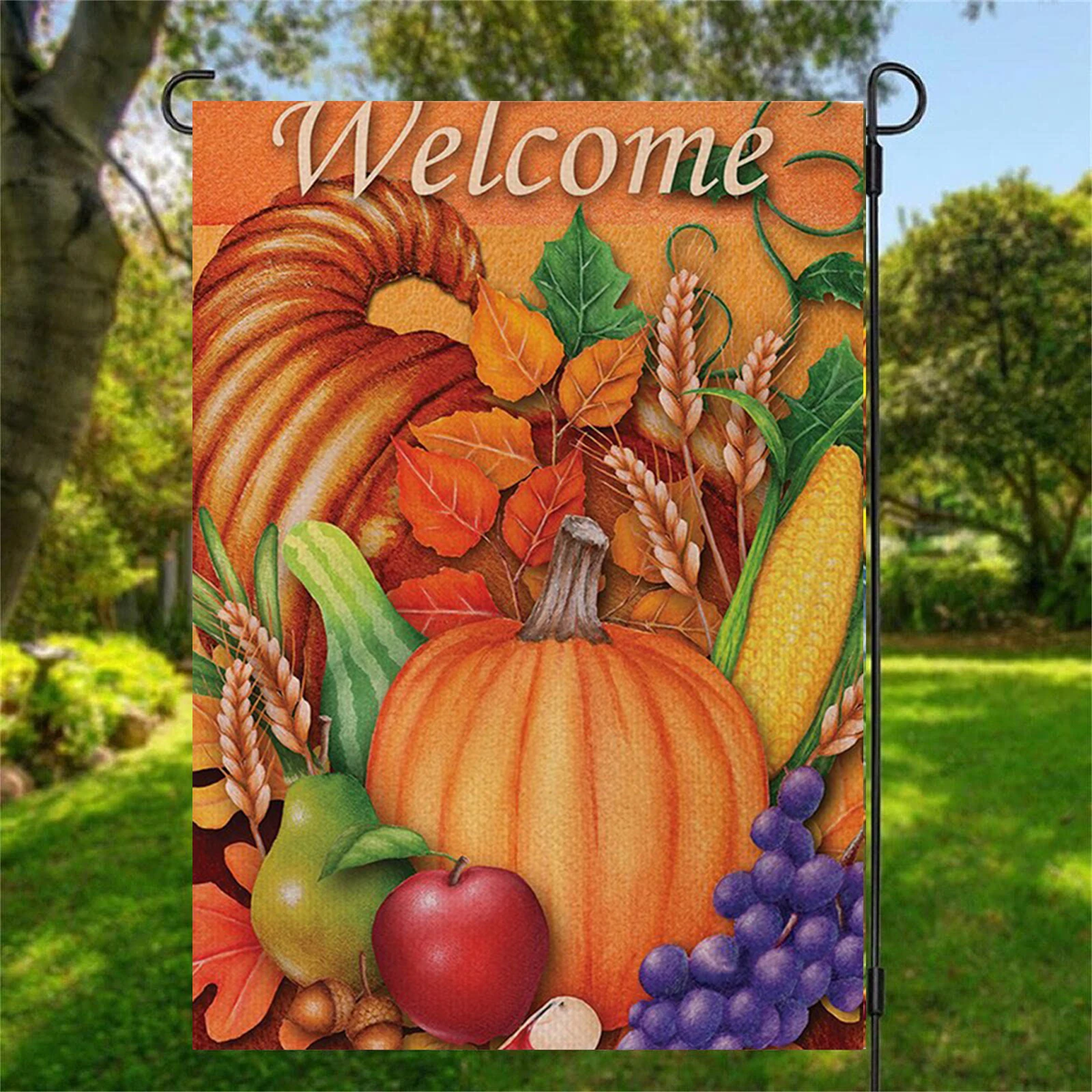 

Faroot Fall Welcome Garden Flag Farmhouse Pumpkin Sunflower Thanksgiving Day Vertical Flag Creative Home Decor