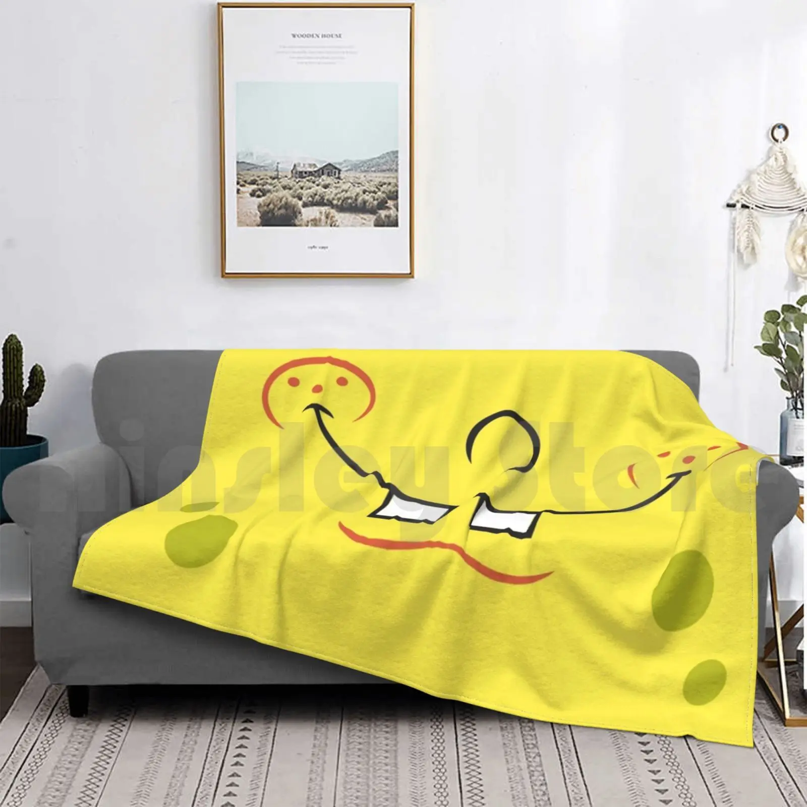 

Bob Blanket Fashion Custom Sponge Pants Smile Square Teeth Happy