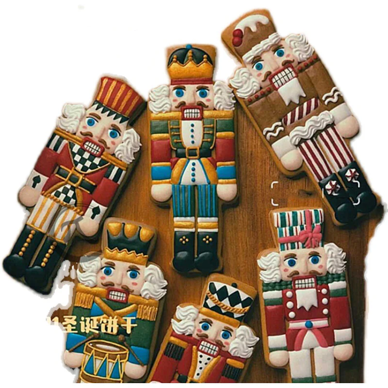

Christmas Nutcracker Solider Cookie Cutter Baking Moulds Plastic Christmas Cake Decoration Tools DIY Baking Biscuit Mould