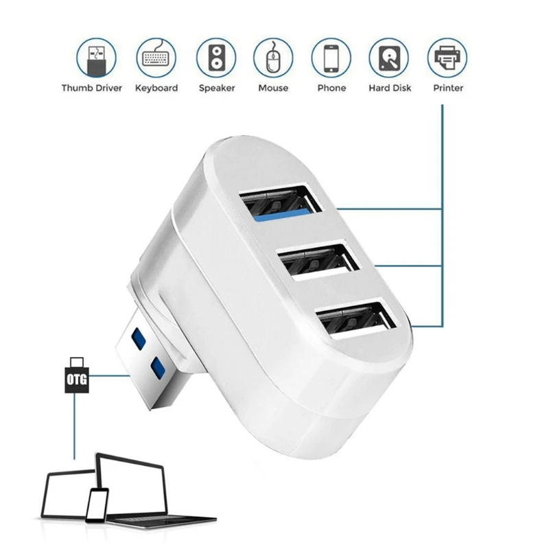

Wireless USB HUB 3-port USB 3.0 Hub 1-port 3.0+2-port 2.0 Splitter 180° Rotating