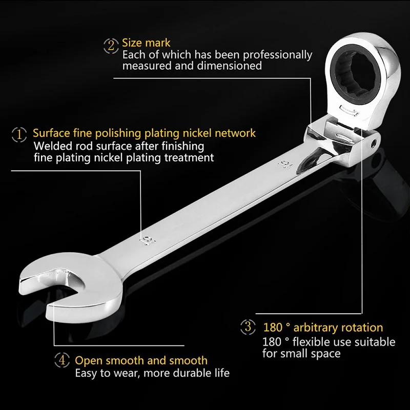 

12PCS Wrench Set Key Ratchet Wrench Spanner Socket Tool Set Ratchet Car Hand Tools Socket Head Wrench Set Adjustable Spanner