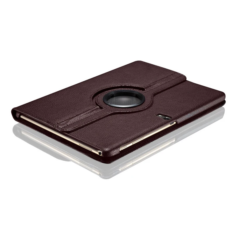 Brown Чехол-накладка для samsung Galaxy Tab S 10,5 SM-T800 SM-T805 T800 T805 TabS 10,5 дюймов 360 Вращающийся флип-чехол из полиуретановой кожи для планшета стекло - Цвет: Brown