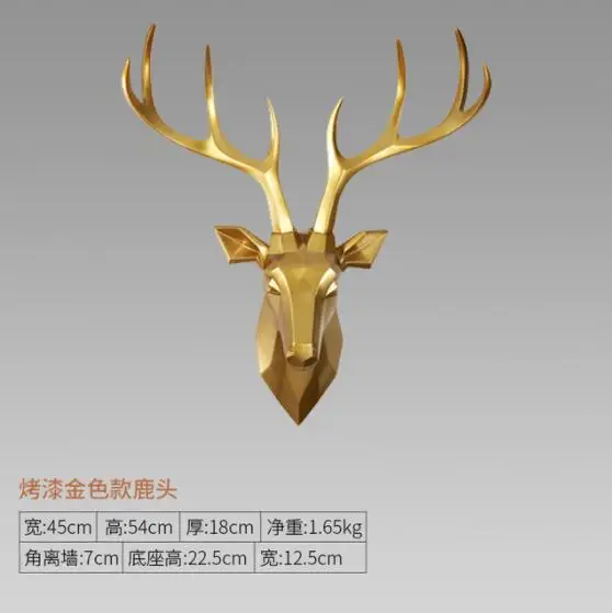 

Big Deer Statue Home Decor Animal Abstract Sculpture Decoration Accessories Art Wall Decor Resin Statue Living Room Mural gift