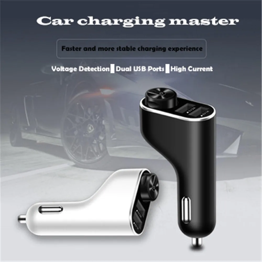 

Автомобильная Беспроводная bluetooth-гарнитура с двумя USB-разъемами для вождения, bluetooth-гарнитура с одним ухом