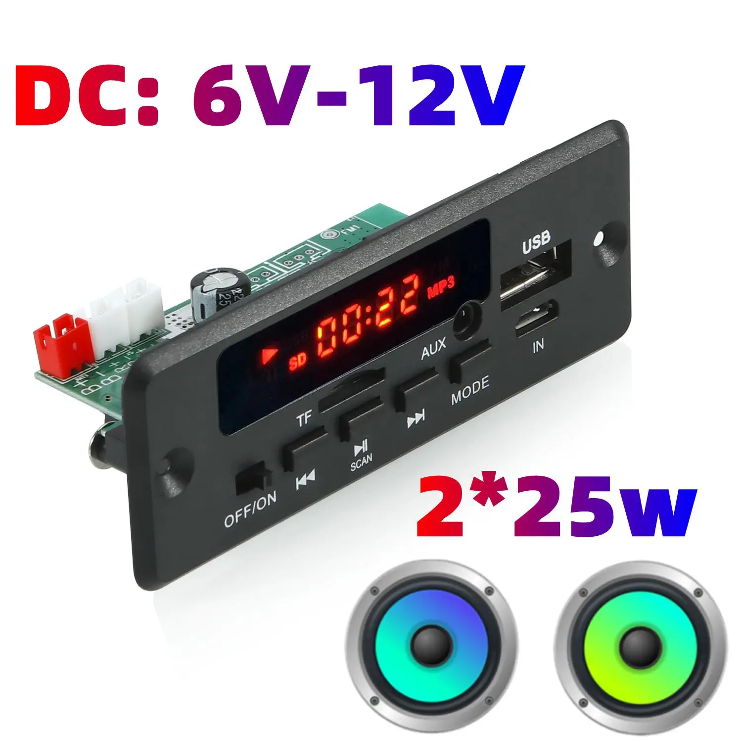 

Amplifier Board High and Low Voltage Mixer Tone Board Volume Control Subwoofer PCB Adjustment Amplificador 2*25W