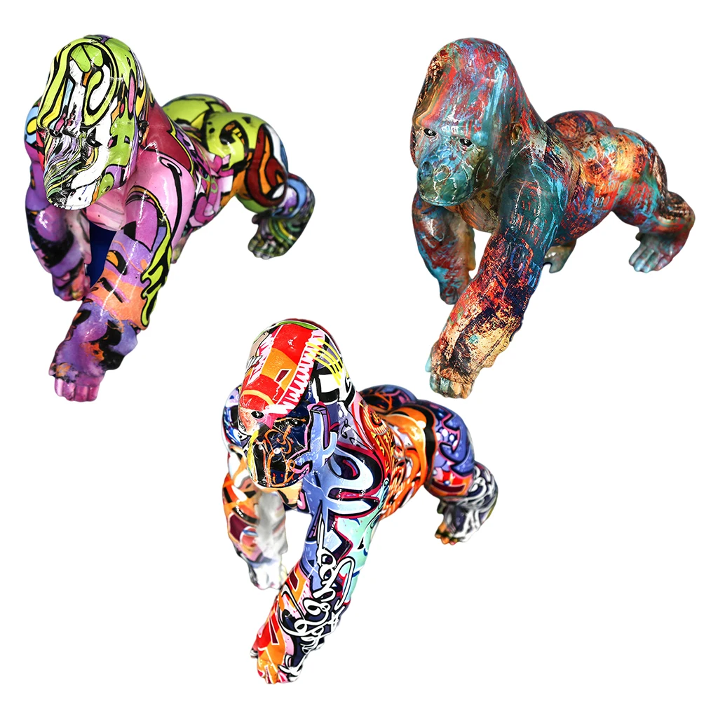 

Creative Gorilla Figurine Statue Art Resin Animal Sculpture Craft Home Decor