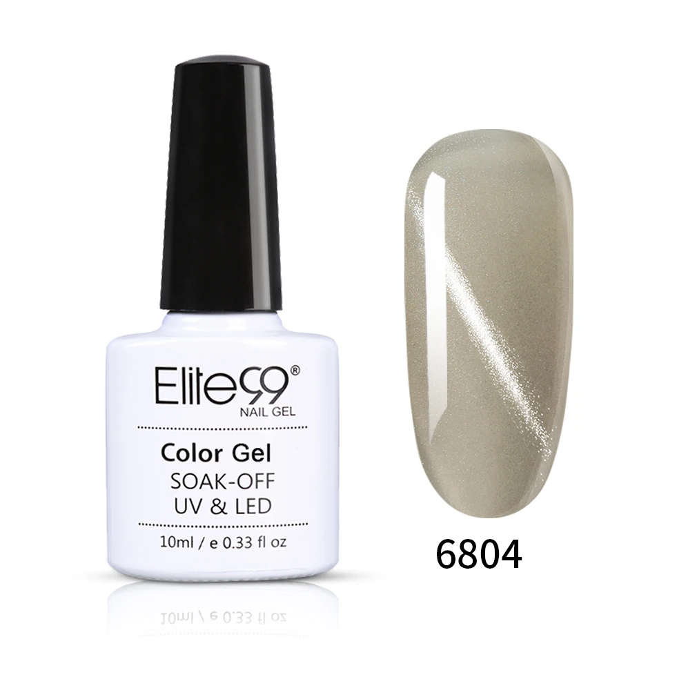 Гель-лак для ногтей Elite99 10 мл ледяной серый кошачий глаз отмачиваемый Магнитный