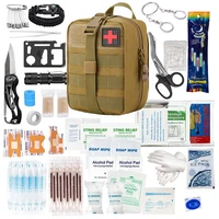 survival first aid kit 165pcs tactical trauma bag molle compatible emergency pouch for outdoor survival camping hunting travel