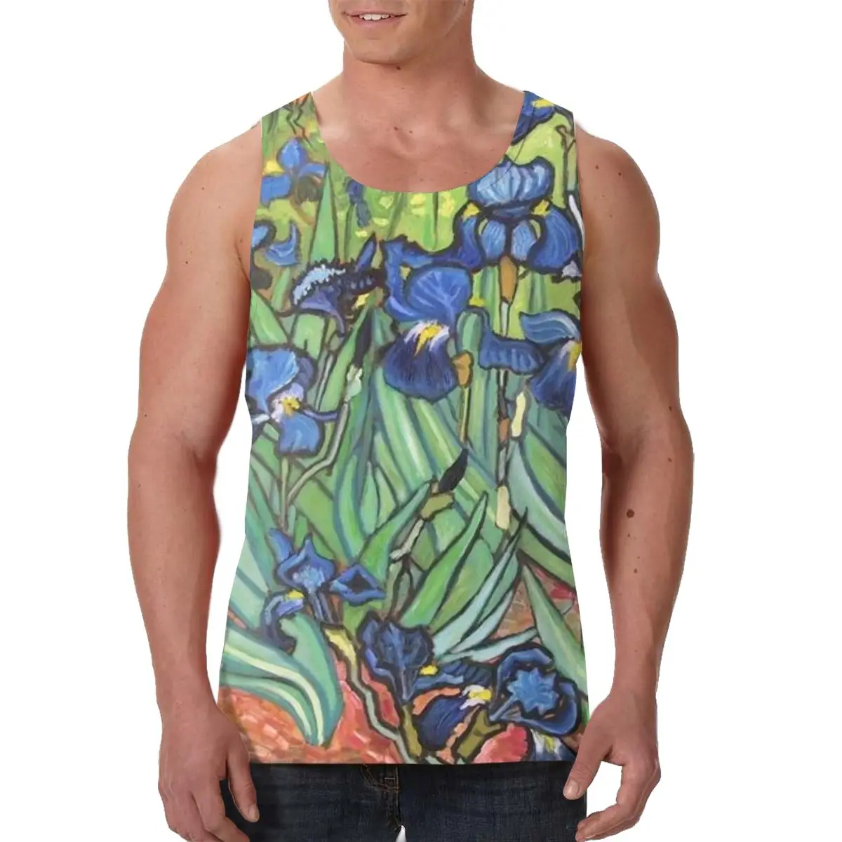 

Dutch Painter Van Gogh Classic Oil Paintings Gym Tank Top Mens Bodybuilding Tank Tops for Male Sleeveless Vest Shirts