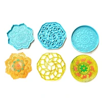 mandala coaster epoxy resin mold round tray cup mat casting silicone mould diy crafts home decoration making tool