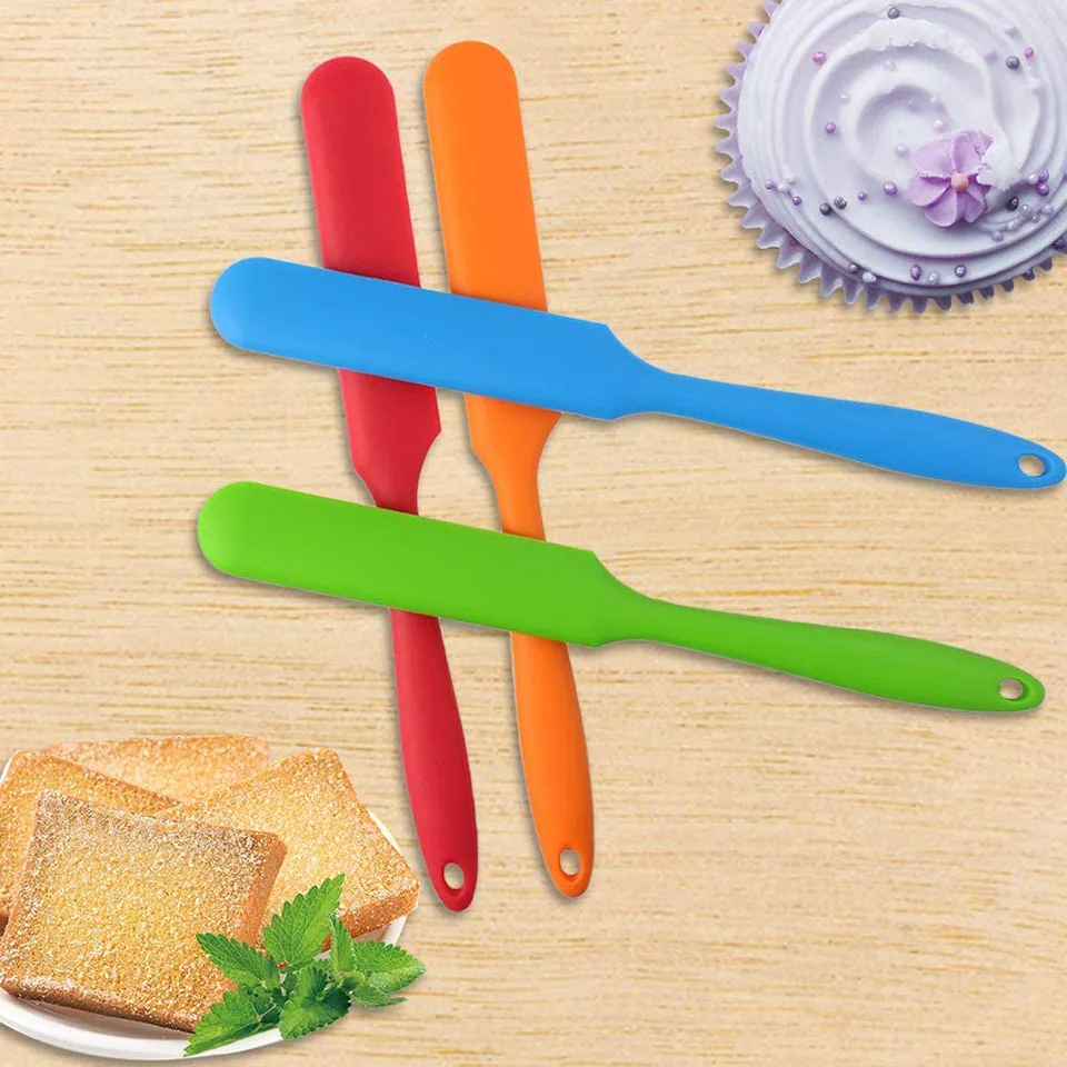 

Silicone Mini Long Handle Food Grade Non Stick Butter Cooking Spatula Set Cookie Pastry Scraper Cake Baking Silicone Spatula