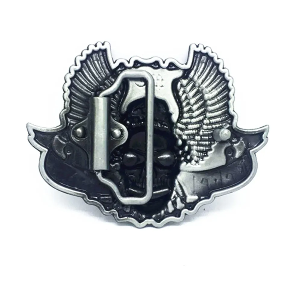 

Halloween gothic skull angle wings letter belt buckle for men vintage silver alloy belt link buckles male female accessories