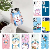 cute doraemon phone case for iphone 7 8 plus x xr xs 11 12 mini pro max transparent nax fundas cover