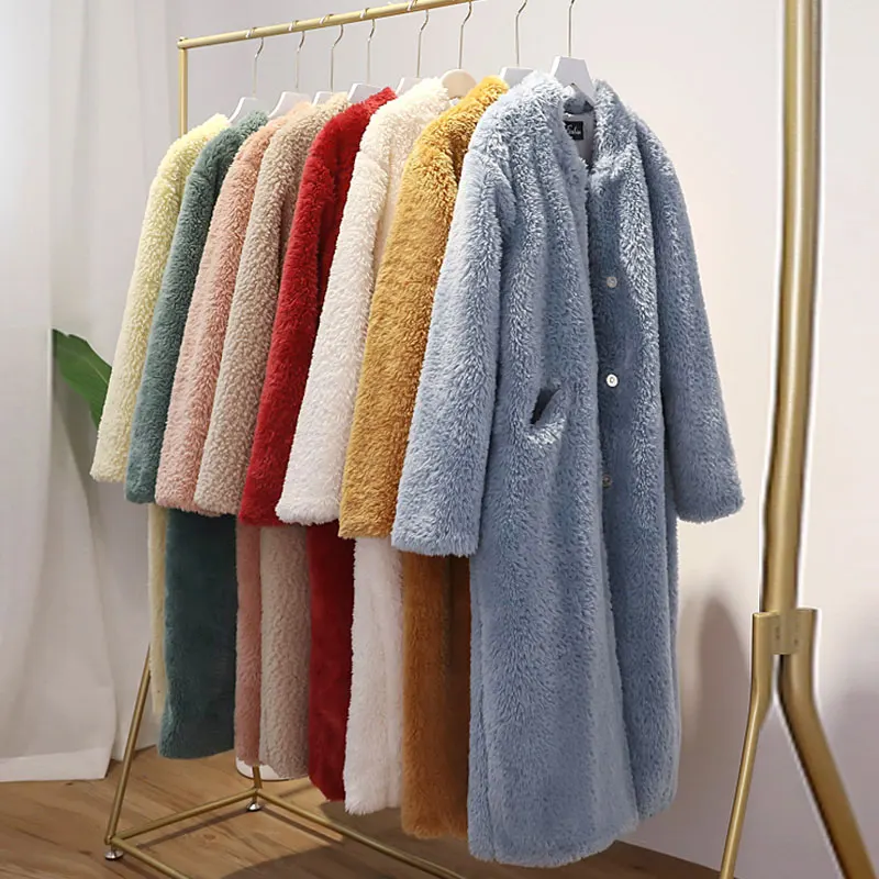 Winter Coat Oversized Thick Faux Fur Coats Women Solid Teddy Coats And Jackets Ladies Warm S-XL 8 Colors Fur Coats Abrigo Mujer