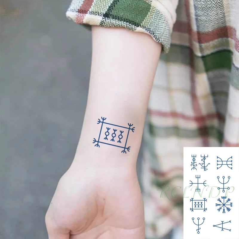 

Waterproof Temporary Juice Tattoo Sticker Totem Letter Symbol Lasting Tattoos Flash Tatoo Fake Tatto Body Art for Men Women