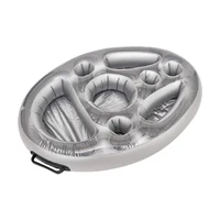 inflatable porous tray cup holder water food floating tray portable beverage fruit cup holder