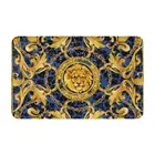 Коврик с золотым львом и Дамасским узором, коврик, коврик для ног, коврик для ванной, Противоскользящий коврик для туалета, балкона, Прочный моющийся коврик