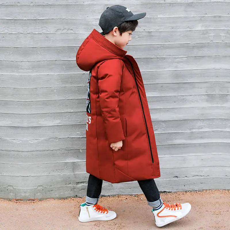 boy print-red Пуховики для девочек; теплая верхняя одежда для малышей; плотные пальто для мальчиков; ветрозащитные детские зимние куртки; детская зимняя верхняя одежда с героями мультфильмов - Цвет: boy print-red