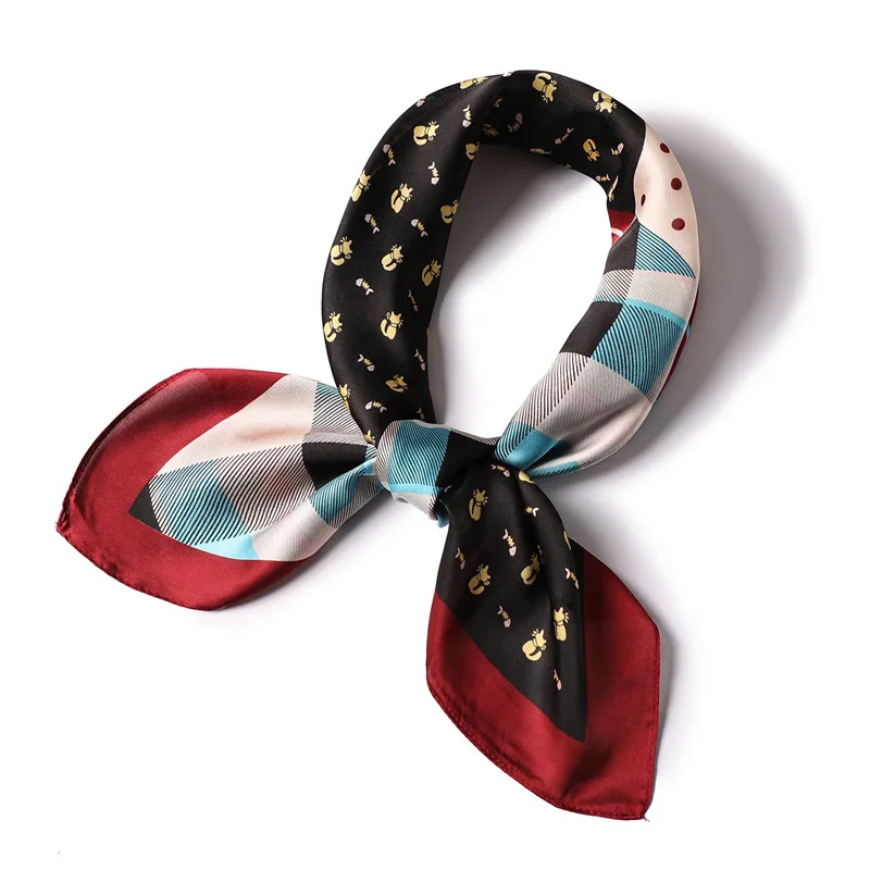 Роскошный брендовый шелковый шарф модный принт женские шарфы летние атласные