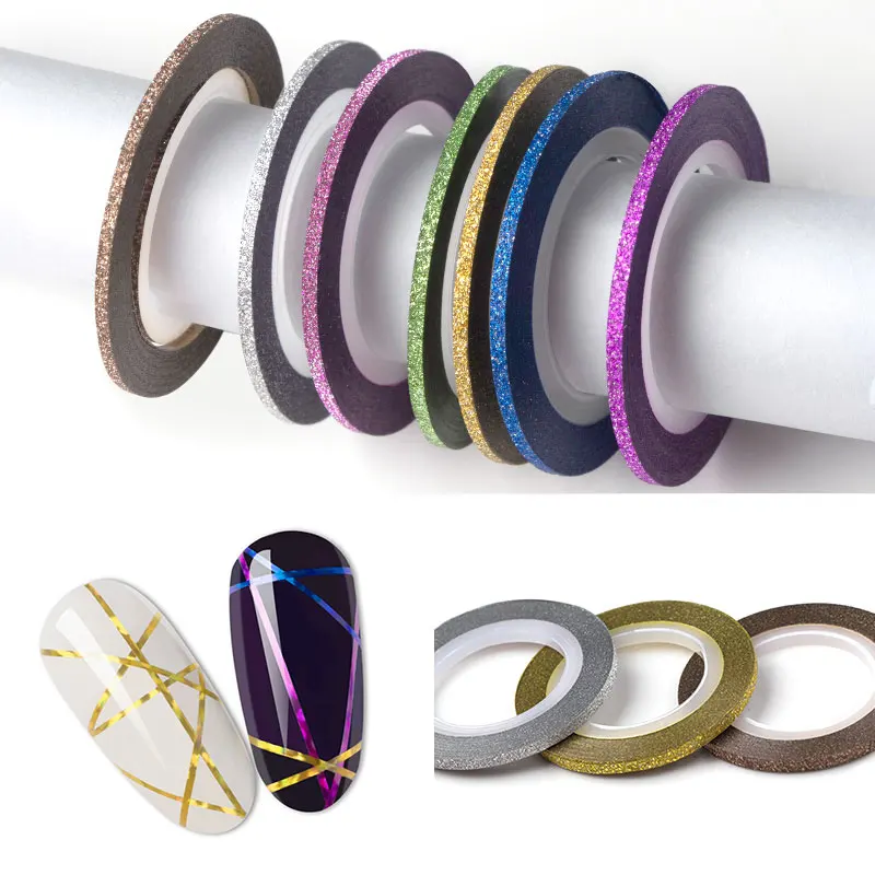 Золотая Серебряная полоска с четырьмя лилилиями наклейки для ногтевого дизайна