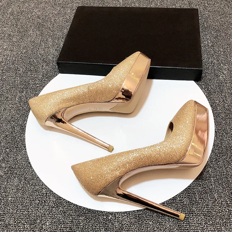 2020 весенние женские сверкающие блестящие туфли с подвесными камнями Туфли