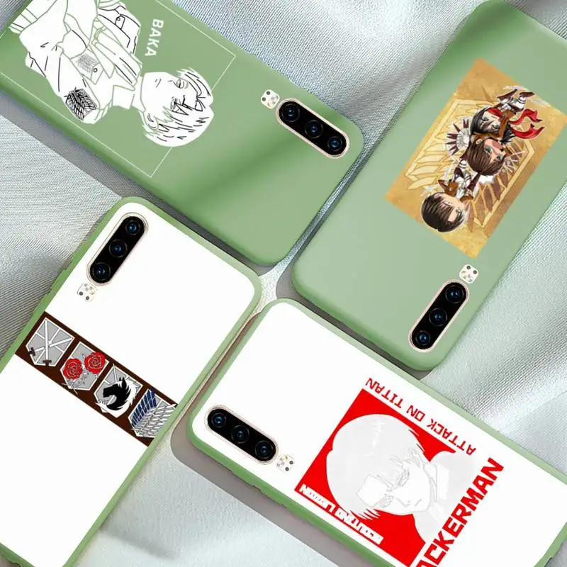 

Japanese attack on Titan Phone Case Green Candy Color for iPhone 6 7 8 11 12 s mini pro X XS XR MAX Plus