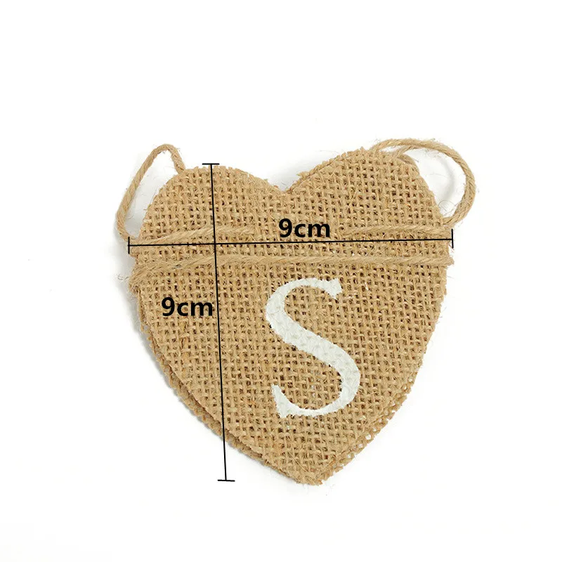 Джутовые сердца гессиань фотокарточки любовь сердце мини флажки баннер знак