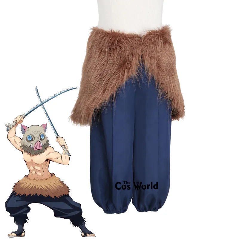 Demon Slayer: Kimetsu no Yaiba Hashibira Inosuke Apron Pants Outfit Anime Cosplay Costumes