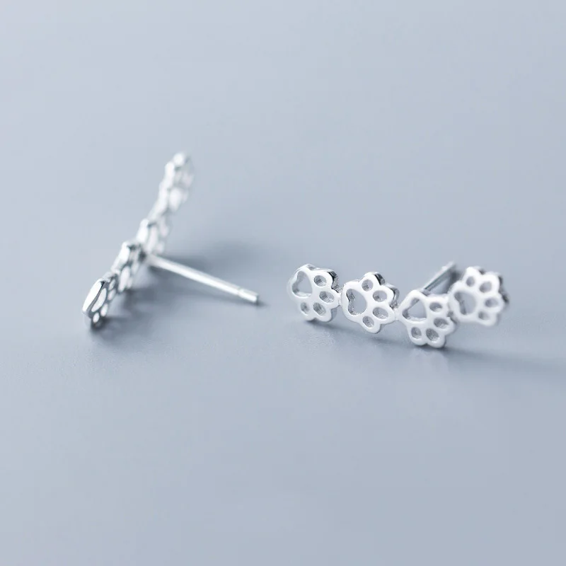 Женские серьги пусеты Trustdavis из 100% цельного настоящего серебра 925 пробы милые с