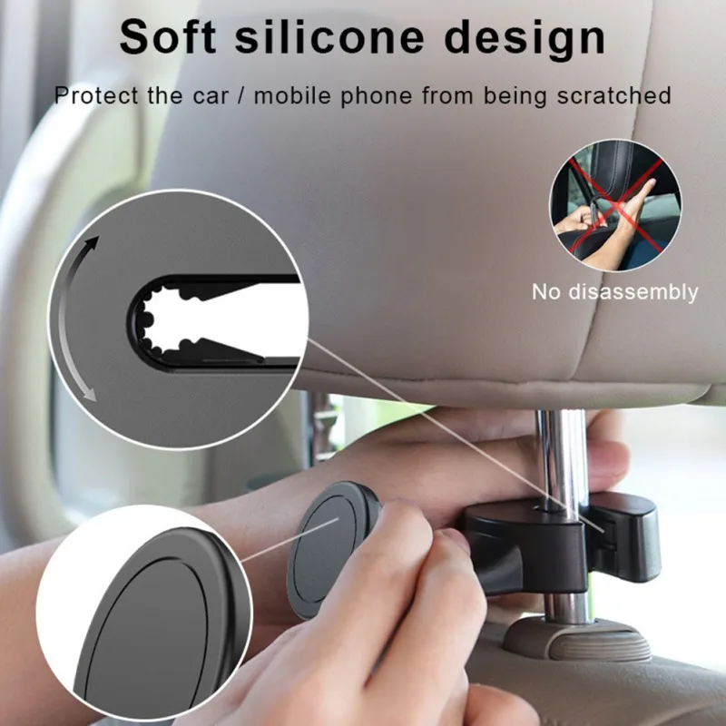 Comprare Supporto Magnetico Per Telefono Per Auto Gancio Sedile Posteriore Poggiatesta Supporto Per Tablet Con Rotazione 360 Per Supporto Magnetico Per Telefono Supporto Per Aspirazione