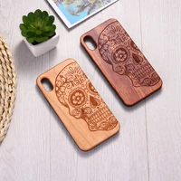 mexican skull vintage floral engraved wood phone case coque funda for iphone12 6 6s 6plus 7 7plus 8 8plus xr x xs max 11 pro max