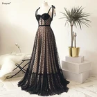 Женское вечернее платье в горошек, длинное фатиновое Привлекательное платье с рюшами для выпускного вечера, 2021