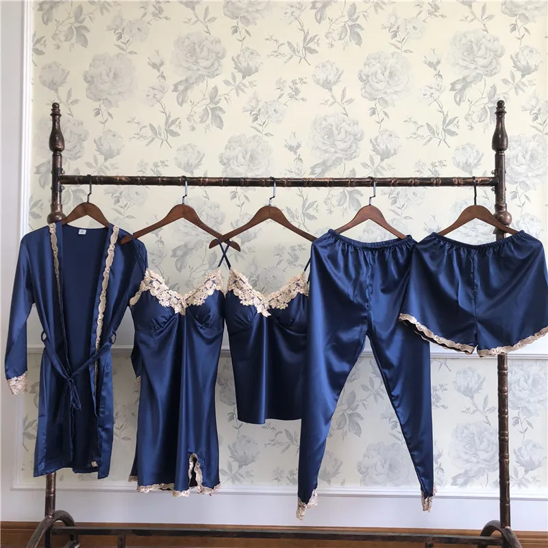 Женская пижама комплект из пяти предметов комбинезон вискозного волокна с