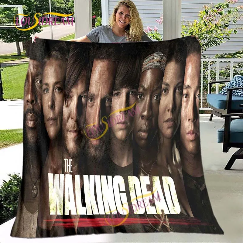 

Horror Throwing Blanket The Walking Dead Printed Bed Cover Sofa Lightweight Four Seasons Flannel Home Hiking Warm Cover Blanket