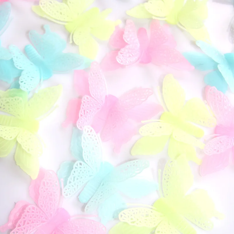 6 шт. светящиеся двухслойные наклейки бабочки на стену|wall sticker decor|sticker decorationhome decor |