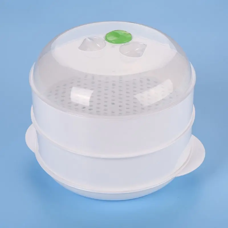 

Double plastic steamer microwave oven round steamer