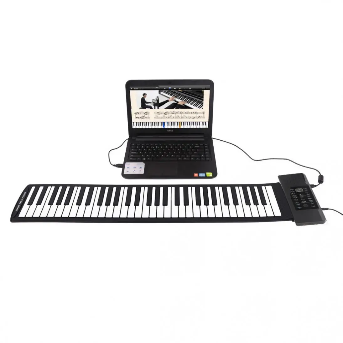 61 Keys USB MIDI Output Roll Up Piano Rechargeable Electronic Portable enlarge