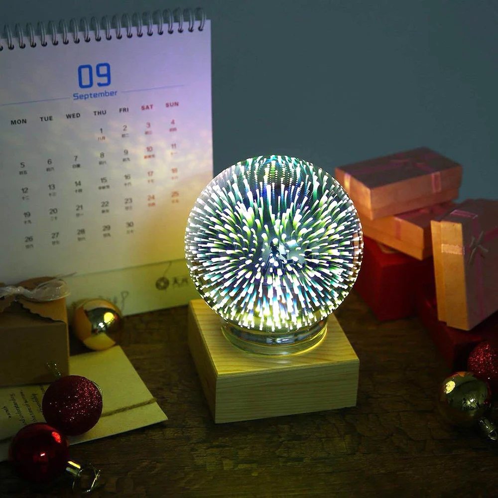 Светодиодный светильник для сна с цветным обесцвечиванием деревянная основа 3D