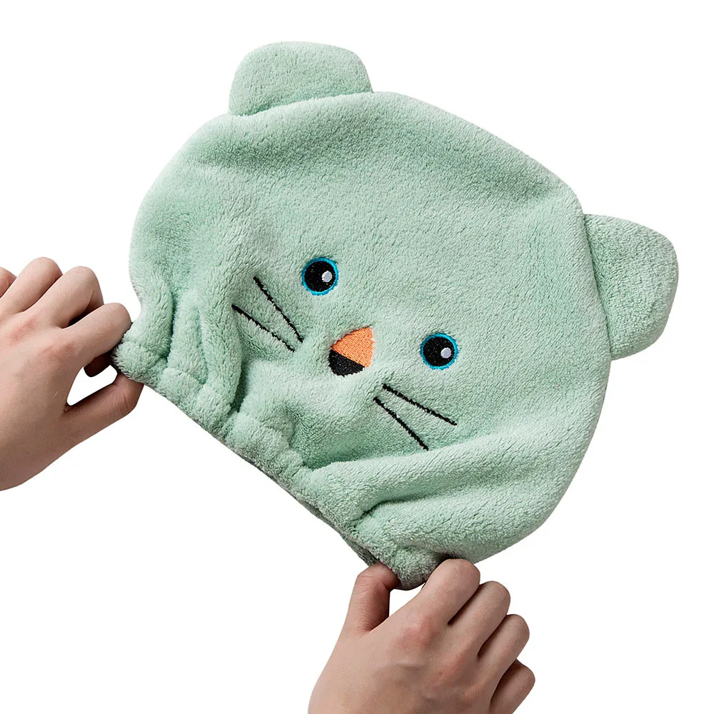 Ouneed колпачок фен для волос из Корал-флиса с рисунком медведя-шапочка микрофибры