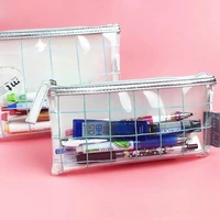 japan kokuyo pencil case wsg kulp storage bag lattice impression transparent pencil case large capacity cute stationery bag