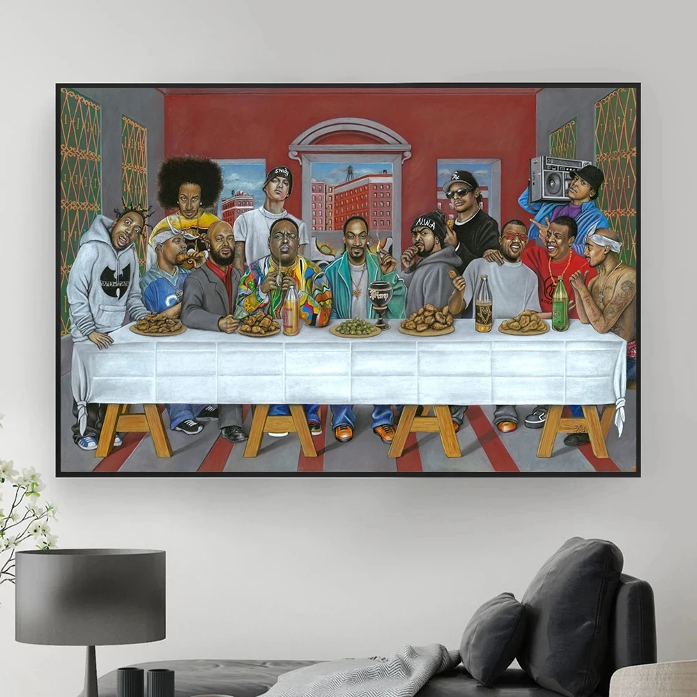 2PAC картины Уэста-побережья хип-хоп Бигги-Рэп Последний Ужин Картина на холсте