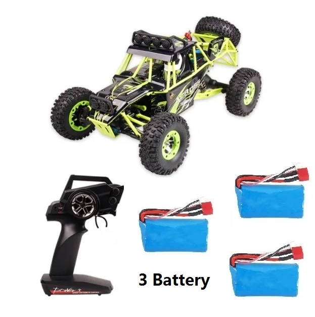 3 battery WLtoys 12428 RC автомобиль 4WD 1/12 2,4 г 50 км/ч высокоскоростной монстр грузовик радиоуправляемое Багги внедорожный обновленная версия VS A979-B - Цвет: 3 battery