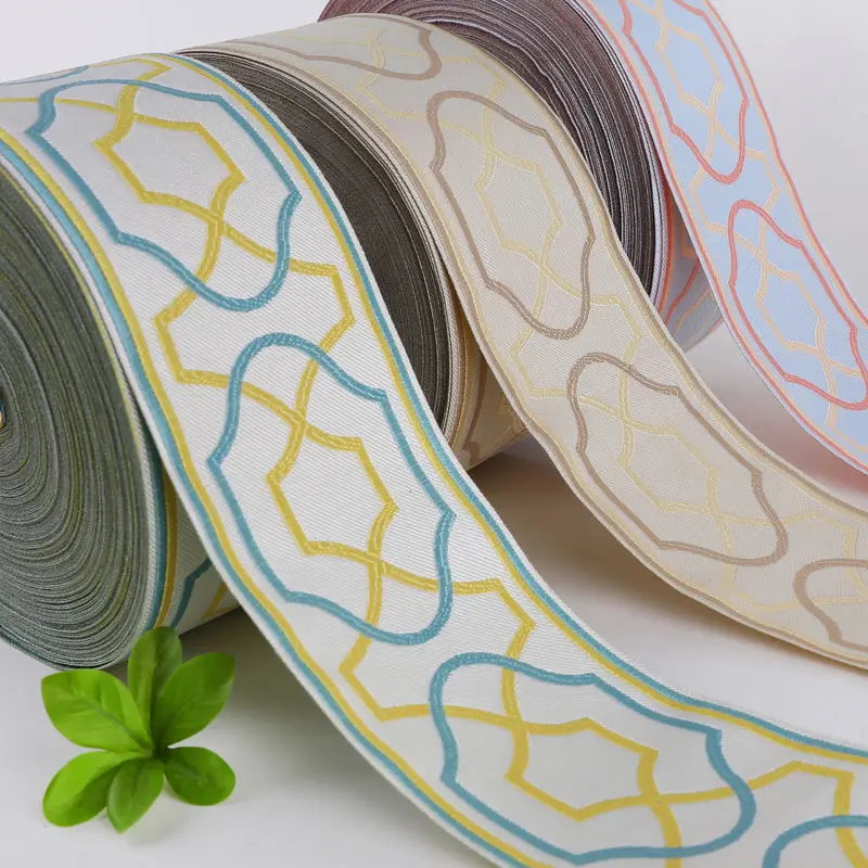 25 ярдов 9 см кружевное Тканое жаккардовое украшение с вышивкой для дивана одежды