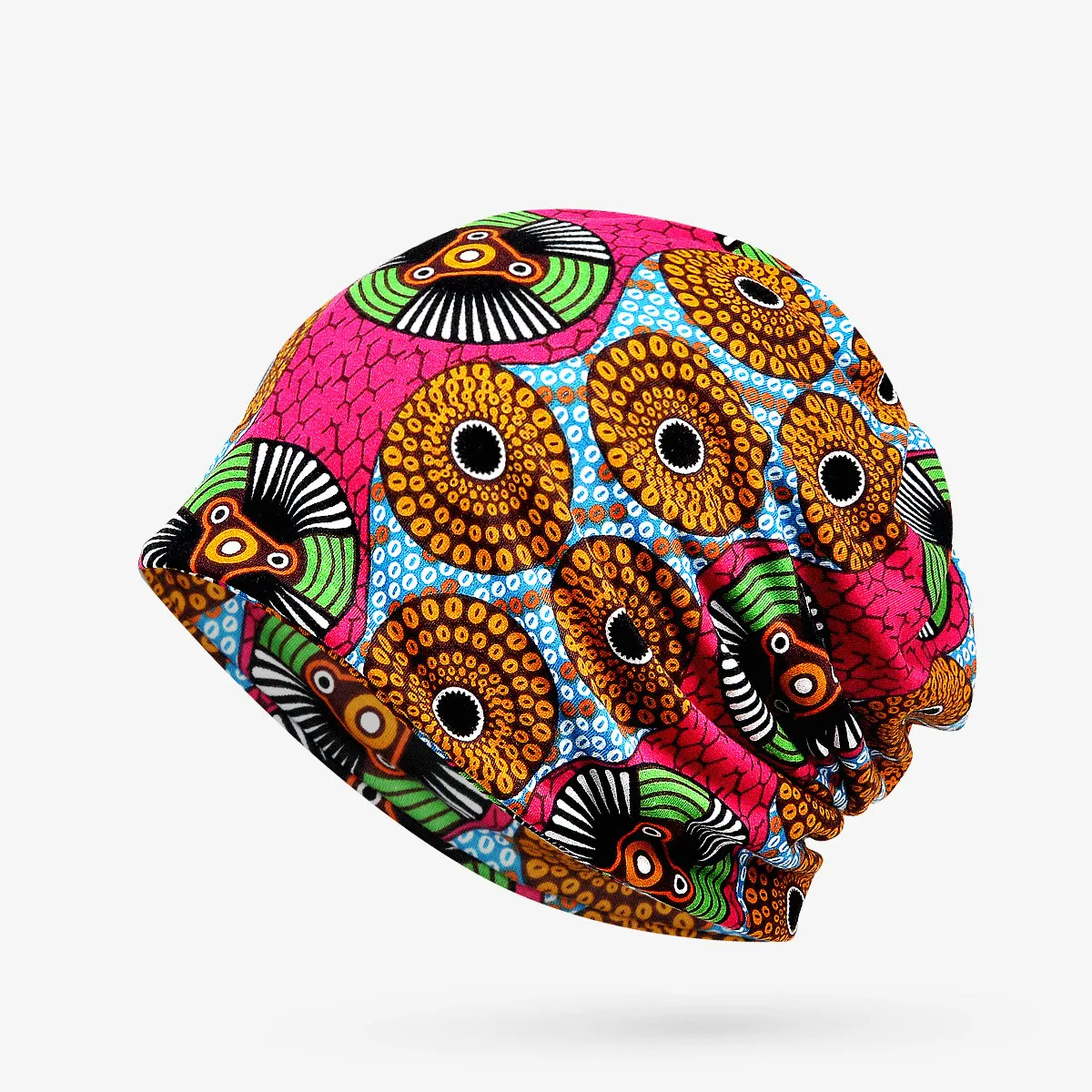 

COKK Turban Hat Beanie Women Bohemia Geometric Print Multi-purpose Hat Scarf Bonnet Men Fashiion Hip Hop Cap Beanies Hats Cotton