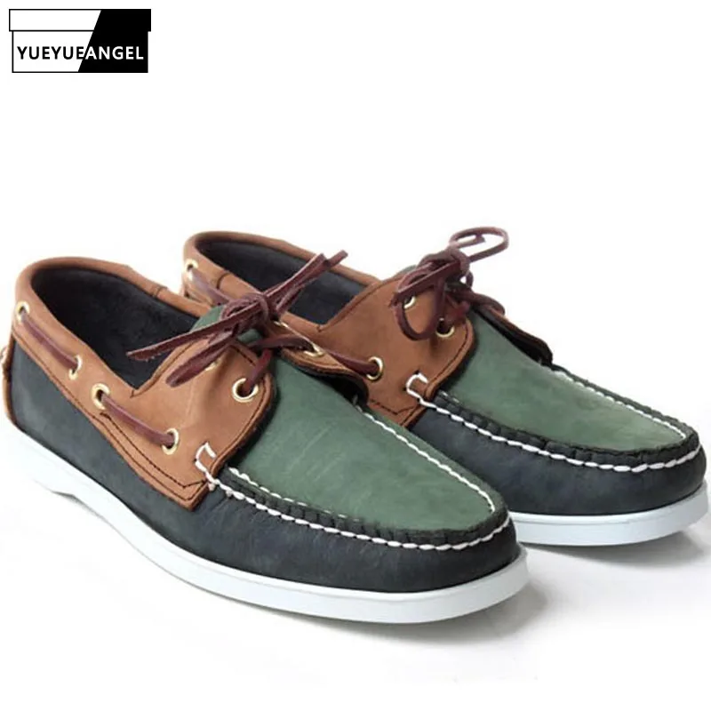 Винтажные мужские замшевые кожаные мокасины новые удобные туфли на плоской