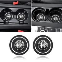 12pcs car styling coaster water cup holder mat decoration car styling for italy alfa romeo 147 159 156 auto accessories