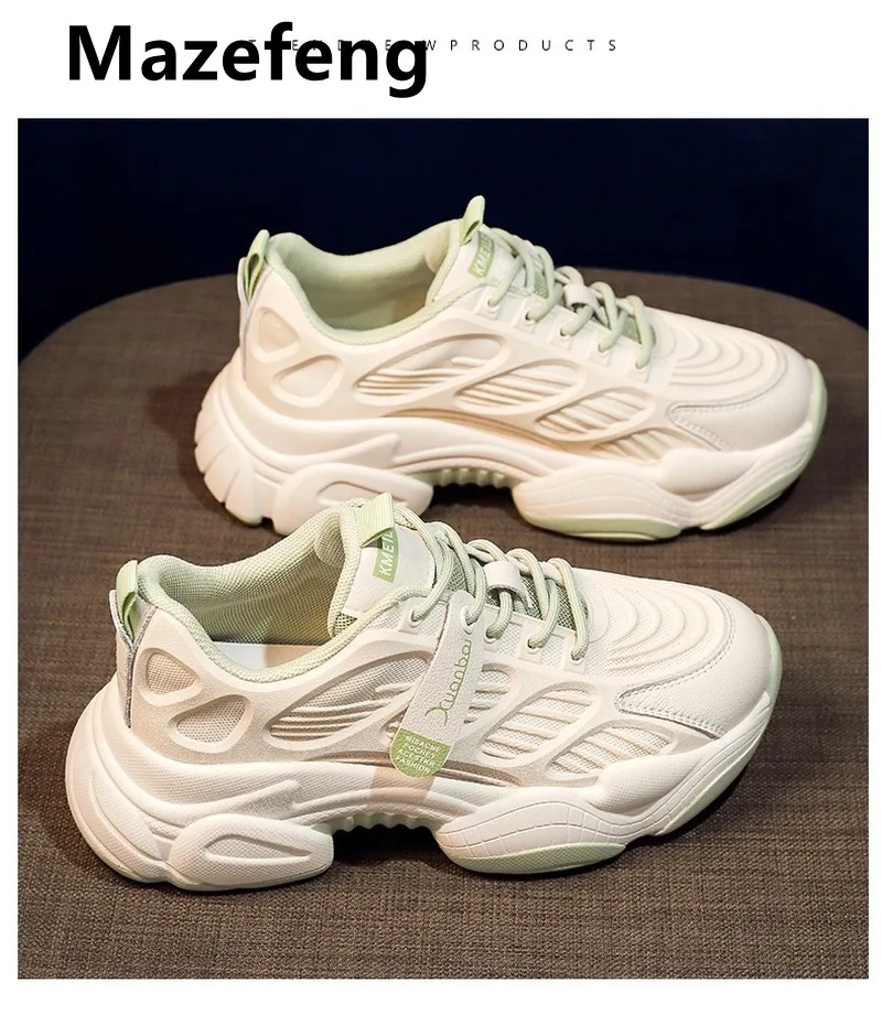 

Women Sneakers Leather Shoes Spring Trend Casual Flats Sneakers Female New Fashion Comfort White Vulcanized Platform Shoes 35-40