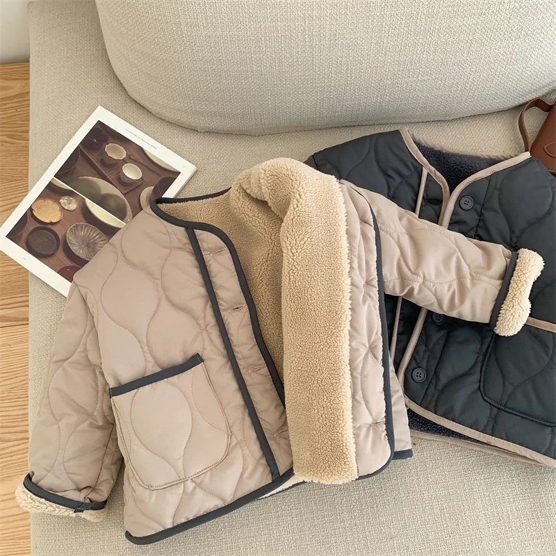 

Girls Baby's Kids Coat Jacket Outwear 2021 New Arrive Thicken Velvet Winter Autumn Cotton Fleece Sport Overcoat Children's Cloth