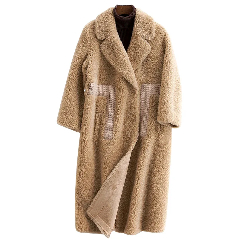 Натуральное меховое женское осеннее пальто зимнее женская одежда 2019 овечья